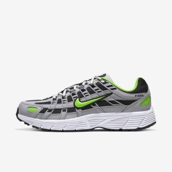 Nike P-6000 - Férfi Utcai Cipő - Szürke/Fekete/Fehér/Zöld